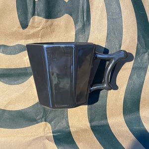 ❤️STARBUCKS Mug 2013 Iridescent Gray Metallic Octagon 14 oz. No chips no cracks.